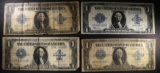 4 - 1923 SILVER CERTIFICATES; 2-CIRC, 1-VF, 1-FAIR