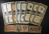 CURRENCY LOT; 1863 15c FRACTIONAL, 1862 25c,