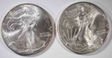 2 - 1996 AMERICAN SILVER EAGLES CHOICE BU