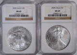 2005 & 2006 AMERICAN SILVER EAGLES