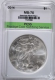 2014 AMERICAN SILVER EAGLE, PCSS PERFECT GEM BU