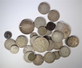 30-SILVER FOREIGN COINS MANY OLDER DATES