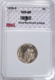 1936-S BUFFALO NICKEL RNG SUPERB GEM