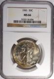 1941 WALKING LIBERTY HALF DOLLAR NGC MS 66