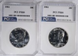 2 - 1964 KENNEDY HALF DOLLARS PCI SUPERB GEM+