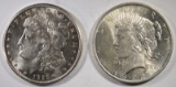 1922-P PEACE & 1921-S MORGAN DOLLARS CH BU