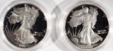 1986 & 1987 Proof Silver American Eagles.