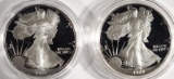 1988 & 1989 Proof Silver American Eagles.