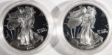 1999 & 2000 Proof Silver American Eagles.