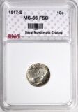 1917-S MERCURY DIME RNG SUPERB GEM FSB