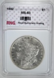 1892 MORGAN SILVER DOLLAR RNG CH BU