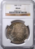 1885-O MORGAN DOLLAR, NGC MS-64 WHITE