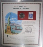 COMMEMORATIVE HALF DOLLAR SET IN ALBUM w/STAMPS: