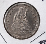 1853 ARROWS & RAYS SEATED LIBERTY QUARTER