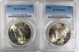 2 - 1922 PEACE DOLLARS PCGS MS 64