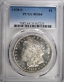 1878-S MORGAN DOLLAR PCGS MS64