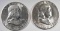 1949-S & 1952-S GEM BU FRANKLIN HALF DOLLARS