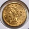 1907 $2 ½ GOLD LIBERTY CH BU+