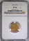 1928 $2.50 GOLD INDIAN NGC MS 62