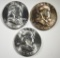 1953-S, 55 & 58 CH AU FRANKLIN HALVES