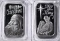 2-ONE OUNCE .999 SILVER CHRISTMASTIME BARS