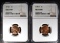 1942-S & 1946-S LINCOLN CENTS NGC MS66 RD