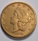 1864-S $20.00 GOLD LIBERTY HEAD AU/UNC