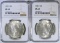 1922 & 1923 PEACE DOLLARS, NGC MS-64