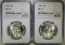 2-1946 WALKING LIBERTY HALF DOLLARS, NGC MS-63