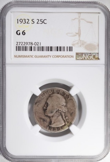 1932 S WASHINGTON QUARTER, NGC-G6