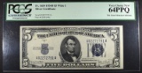 1934 D $5 SILVER CERTIFICATE PCGS 64PPQ