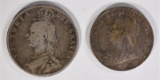 1896 GREAT BRITAIN ONE FLORIN & 1889 GREAT BRITAIN