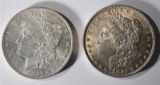 1881-O & 1882-O MORGAN SILVER DOLLARS, AU