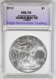 2012 AMERICAN SILVER EAGLE ENG PERFECT GEM BU