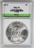 2014 AMERICAN SILVER EAGLE, PCSS PERFECT GEM BU