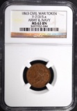 1863 CIVIL WAR TOKEN ARMY & NAVY