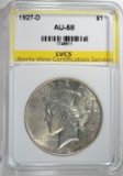 1927-D PEACE DOLLAR LVCS AU / BU