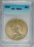 1935 PEACE DOLLAR, ICG MS-64