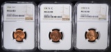 1946-S, 47-S & 48-S LINCOLN CENTS NGC MS66RD