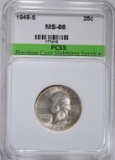 1948-S WASHINGTON QUARTER, PCSS, SUPERB GEM BU