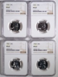 1960, '61, '62, '63 WASHINGTON QTRS NGC PF67