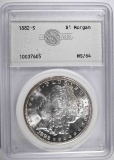 1882-S MORGAN DOLLAR, AGS CH/GEM BU