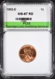 1952-D LINCOLN CENT, PCSS, SUPERB GEM BU RED