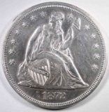 1872 SEATED LIBERTY DOLLAR CH BU WHITE