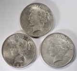 3 PEACE DOLLARS (2)-1922 & (1)-1922-D