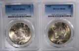 2 - 1922 PEACE DOLLARS PCGS MS64