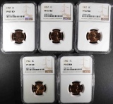 1962, 63 & 3-57 LINCOLN CENTS NGC PF-67 RED