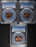 3-1995 LINCOLN CENTS, PCGS MS-67 RED