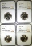 NGC MS66 QUARTER LOT; 1972, '72-D, '77, '80-D