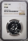 1959 FRANKLIN HALF DOLLAR, NGC PF-68